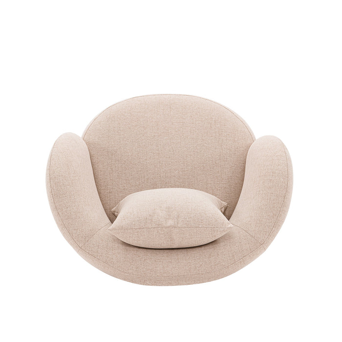 Fauteuil d’appoint contemporain Siri de Manhattan Comfort en lin tissé avec coussins - blé 