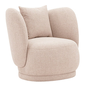 Fauteuil d’appoint contemporain Siri de Manhattan Comfort en lin tissé avec coussins - blé 