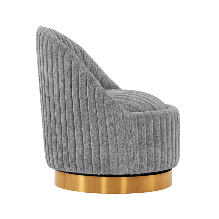 Fauteuil d’appoint pivotant moderne Leela de Manhattan Comfort en chenille - gris