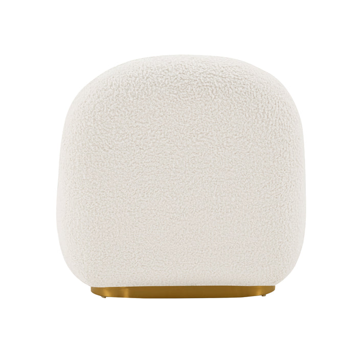 Fauteuil d’appoint moderne Edina de Manhattan Comfort en chenille - blanc