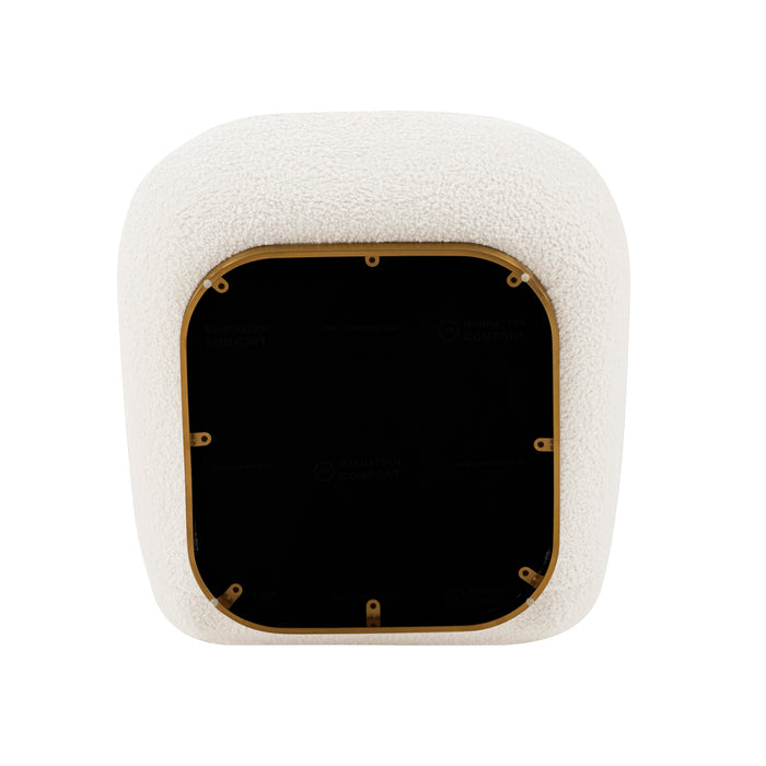 Fauteuil d’appoint moderne Edina de Manhattan Comfort en chenille - blanc