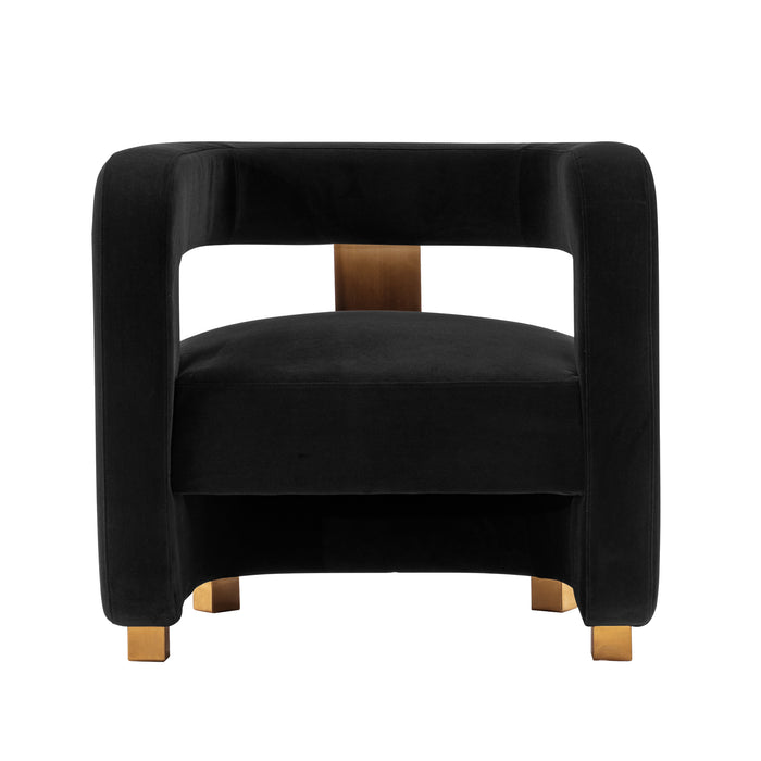 Fauteuil d’appoint moderne Amirah de Manhattan Comfort en velours - noir