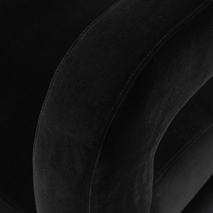 Fauteuil d’appoint moderne Amirah de Manhattan Comfort en velours - noir