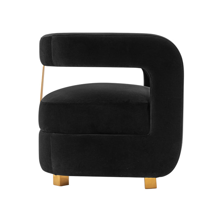 Fauteuil d’appoint moderne Amirah de Manhattan Comfort en velours - noir