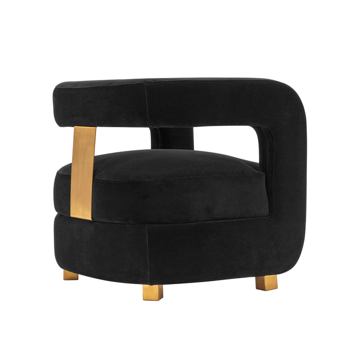Fauteuil d’appoint moderne Amirah de Manhattan Comfort en velours - noir