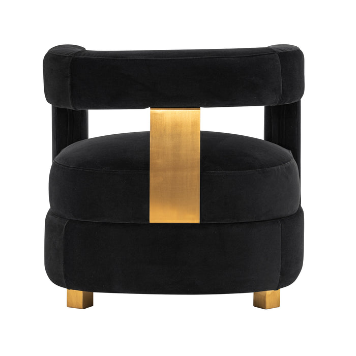 Fauteuil d’appoint moderne Amirah de Manhattan Comfort en velours - noir