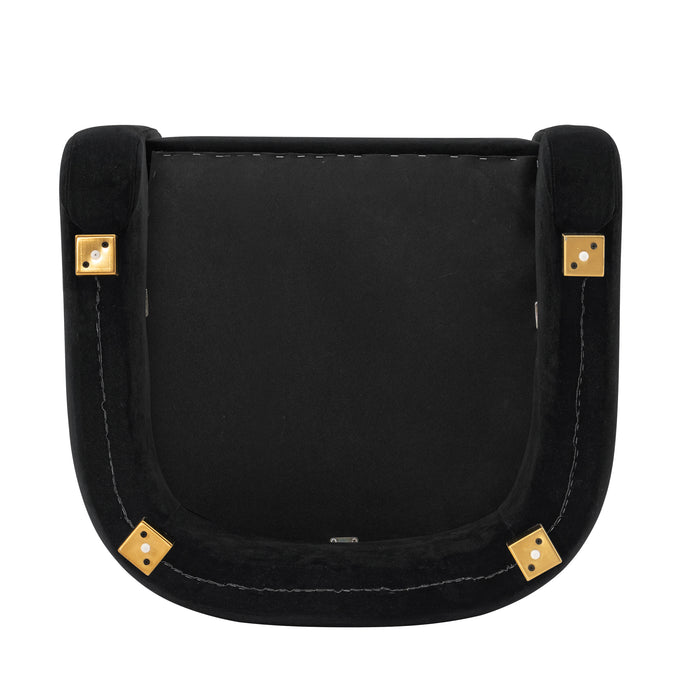 Fauteuil d’appoint moderne Amirah de Manhattan Comfort en velours - noir