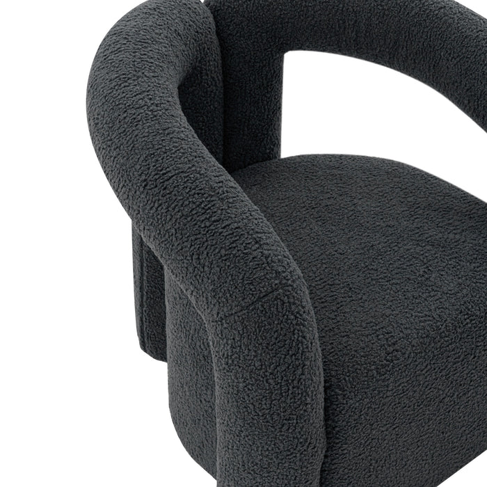 Chaise d’appoint moderne Darian de Manhattan Comfort en chenille - noire