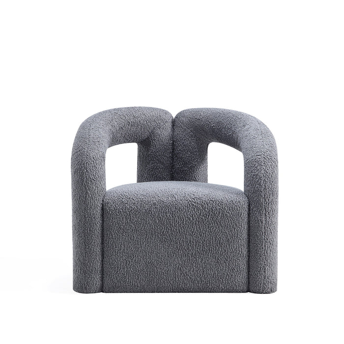 Chaise d’appoint moderne Darian de Manhattan Comfort en chenille - grise
