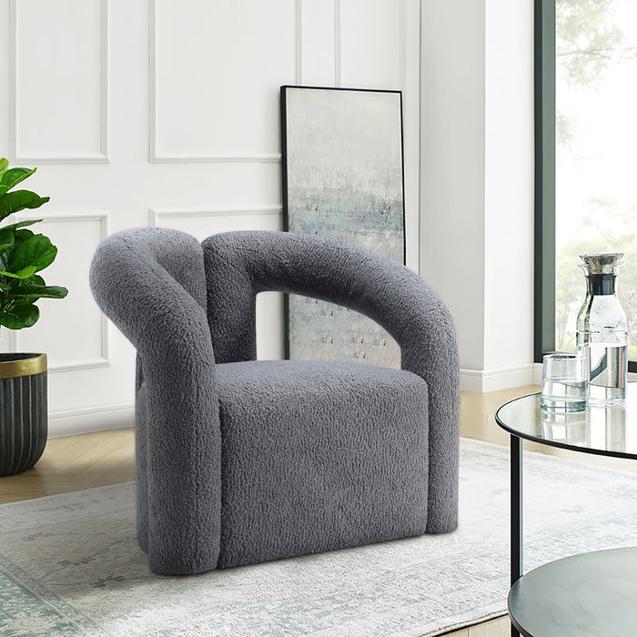Chaise d’appoint moderne Darian de Manhattan Comfort en chenille - grise