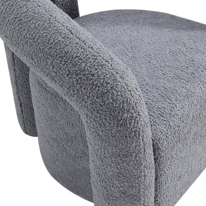 Chaise d’appoint moderne Darian de Manhattan Comfort en chenille - grise