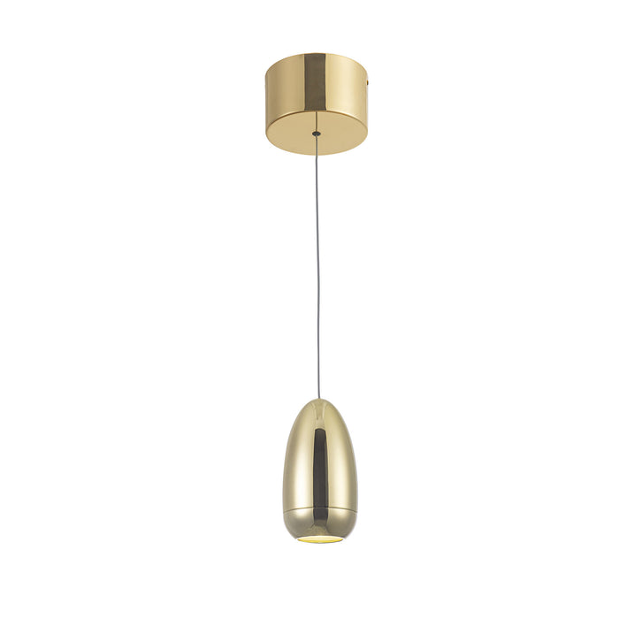 Luminaire suspendu Royal Pearl doré à DEL intégrées