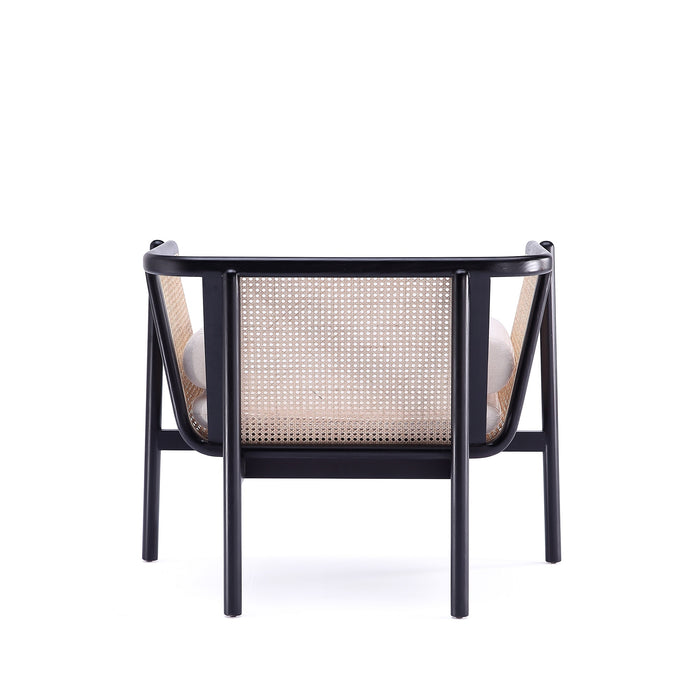 Fauteuil d’appoint Versailles de Manhattan Comfort - noir, canne naturel et crème