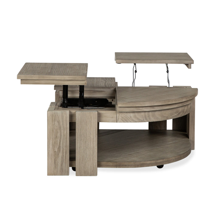 Table à café Addams de 36 po avec dessus relevable et roulettes - gris Stone Harbor