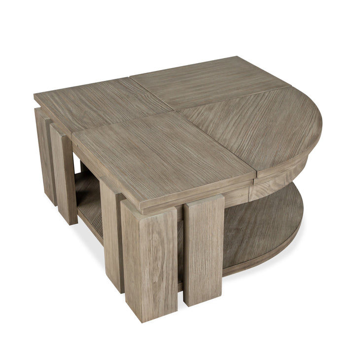 Table à café Addams de 36 po avec dessus relevable et roulettes - gris Stone Harbor