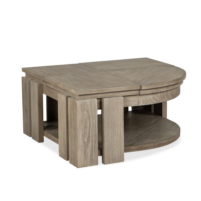 Table à café Addams de 36 po avec dessus relevable et roulettes - gris Stone Harbor