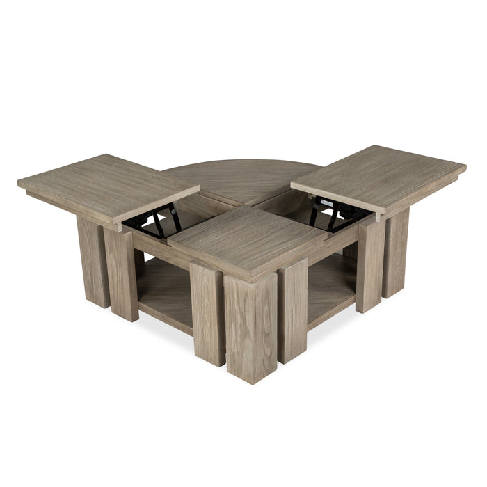 Table à café Addams de 36 po avec dessus relevable et roulettes - gris Stone Harbor