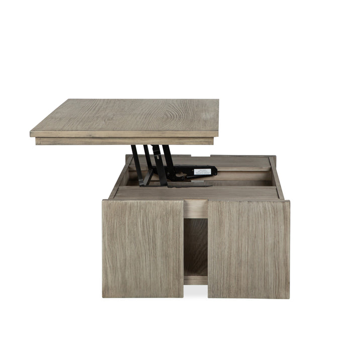 Table à café Addams de 50 po avec dessus relevable et rangement - gris Stone Harbor