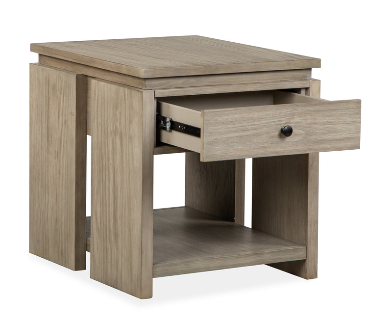 Table de bout Addams de 22 po avec rangement - gris Stone Harbor