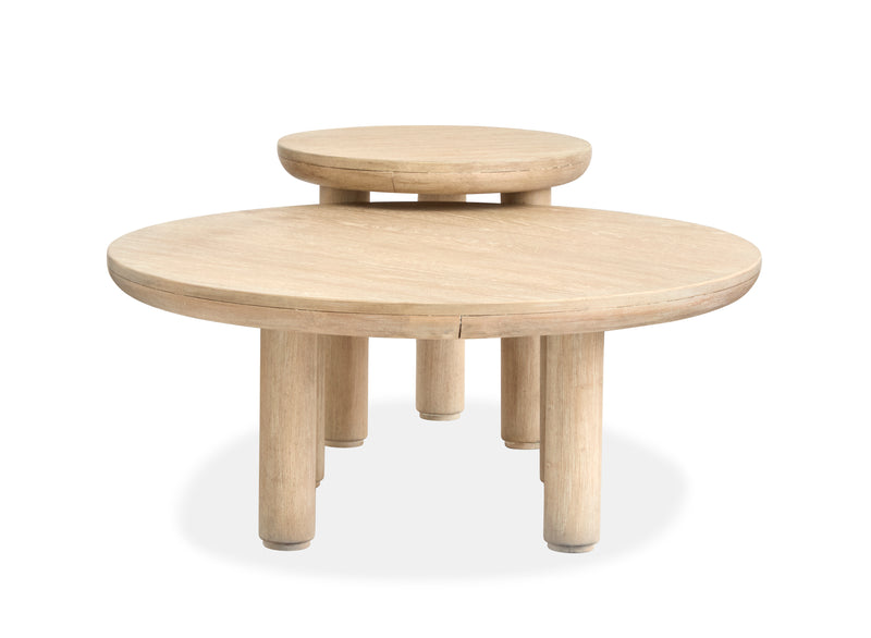 Ensemble de 2 tables d’appoint gigognes rondes Adelaide - brun Sanibel