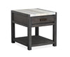 Table de bout Alders de 22 po avec dessus en marbre et rangement - noir Ravenwood