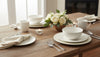 Circa 32-Piece Embossed Dinnerware Set | Service de Vaisselle Circa 32 Morceaux