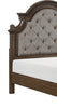 Ambrose Panel Bed with Headboard & Frame, Wooden, Fabric, Brown - King Size | Lit à panneaux Ambrose en bois et en tissu avec tête de lit et cadre de lit, brun - format très grand lit