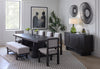 Arden 6pc Extension Dining Set with Table, Bench & 4 Chairs, Trestle Base, 84-108"W - Espresso Brown | Ensemble de salle à manger Arden 6 pièces avec table, rallonge de 84 po à 108 po (L), base à tréteaux, banc et 4 chaises - brun espresso