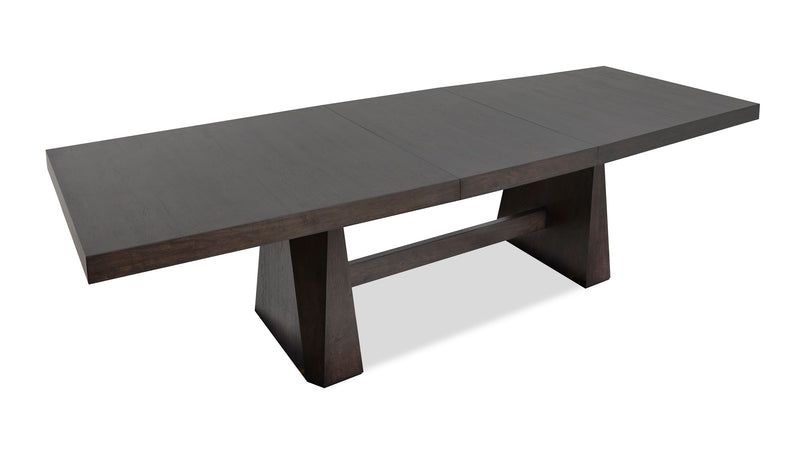 Table de salle à manger Arden avec rallonge de 84 po à 108 po (L) et base à tréteaux - brun espresso