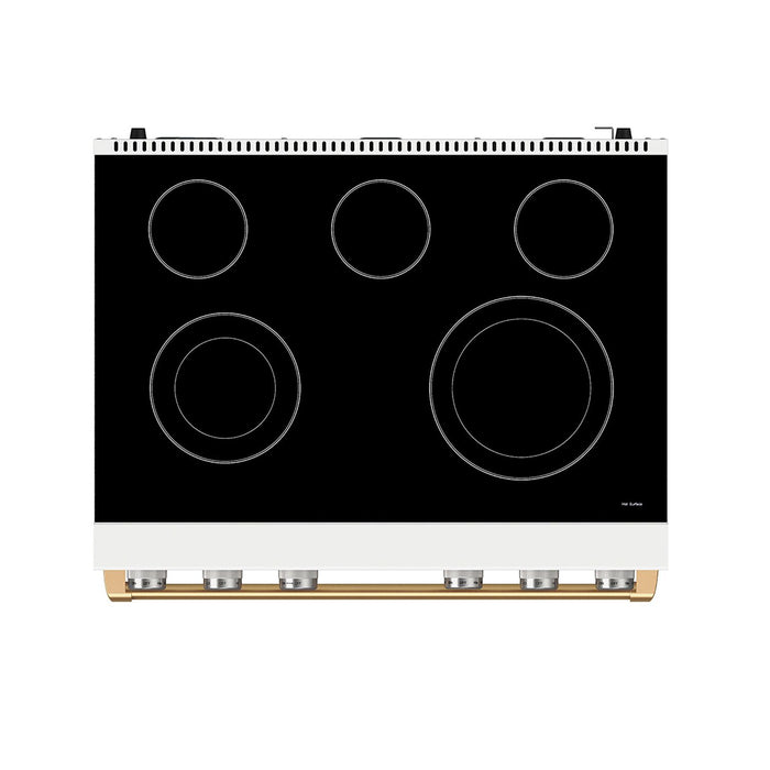 Cuisinière électrique Thor Kitchen de 6,0 pi³ et de 36 po - blanche - ARE36W