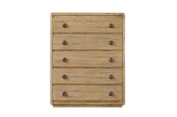 Commode verticale de chambre à coucher Austin de 42 po (L) x 54 po (H) à 5 tiroirs - brun chêne naturel