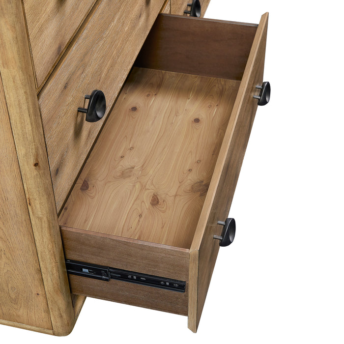 Commode de chambre à coucher Austin de 66 po (L) x 38 po (H) à 6 tiroirs - brun chêne naturel