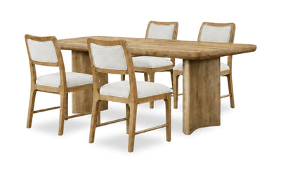 Austin 5pc Dining Set with Table & 4 Chairs, 84"W - Taupe & Natural Oak Brown | Ensemble de salle à manger Austin 5 pièces avec table de 84 po (L) et 4 chaises - taupe et brun chêne naturel