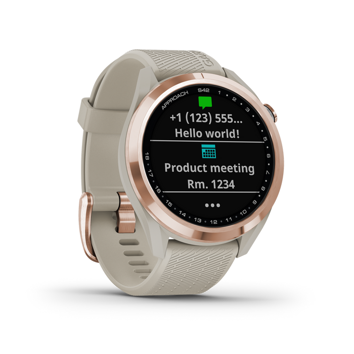 Garmin Approach® S42 Montre De Golf Gps Intelligente - Suivi De Fitness Avec Support Multi-gnss - Or Rose