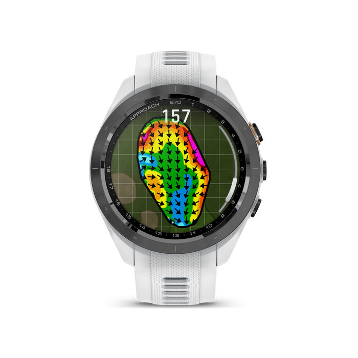 Garmin Approach® S70 Montre Gps De Golf - Suivi Sportif Et De Sante Avec Bracelet En Silicone Blanc