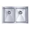 Évier de cuisine à cuve double sous plan Bristol Sinks en acier inoxydable - B1911