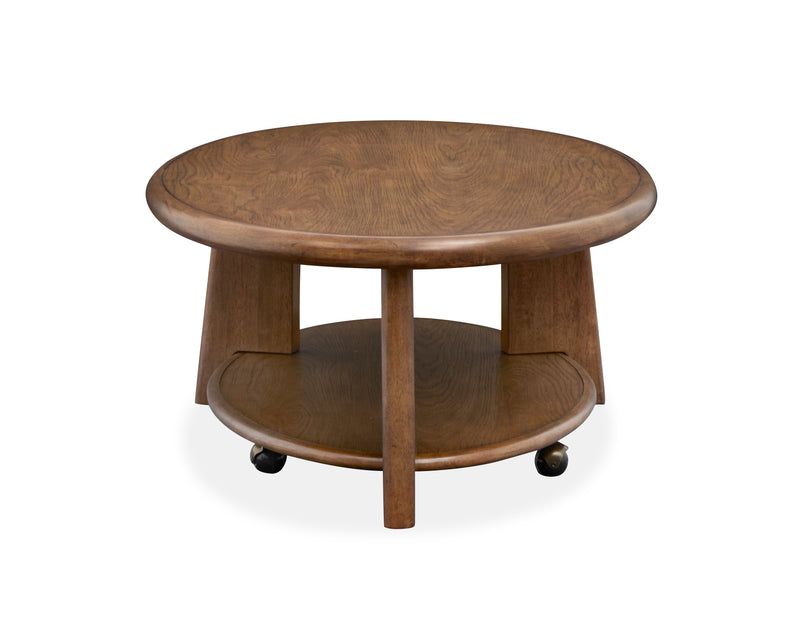 Table à café Baltic de 30 po avec rangement et roulettes - brun-fauve 