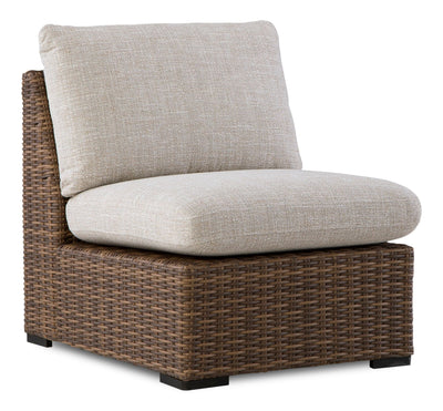 Banff 4-Piece Outdoor Patio Set with 2 Loveseats, Corner Chair & Armless Chair - Brown/Beige | Ensemble Banff 4 pièces pour la terrasse à l’extérieur avec 2 causeuses, un fauteuil en coin et un fauteuil sans accoudoirs - brun et beige