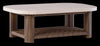Table à café Banff pour la terrasse à l’extérieur - osier en résine et aluminium, résistante aux intempéries - brune et beige