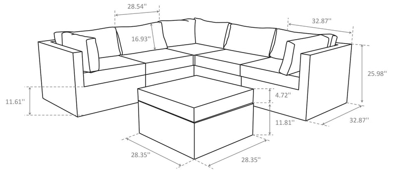 Fauteuil sans accoudoirs Barbados pour la terrasse à l’extérieur - osier en résine tressé à la main, résistant aux rayons UV et aux intempéries - noir et bleu