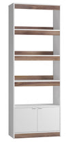 Bibliothèque Ratzer de Manhattan Comfort de style moderne du milieu du 20e siècle avec 5 tablettes - blanche et brune