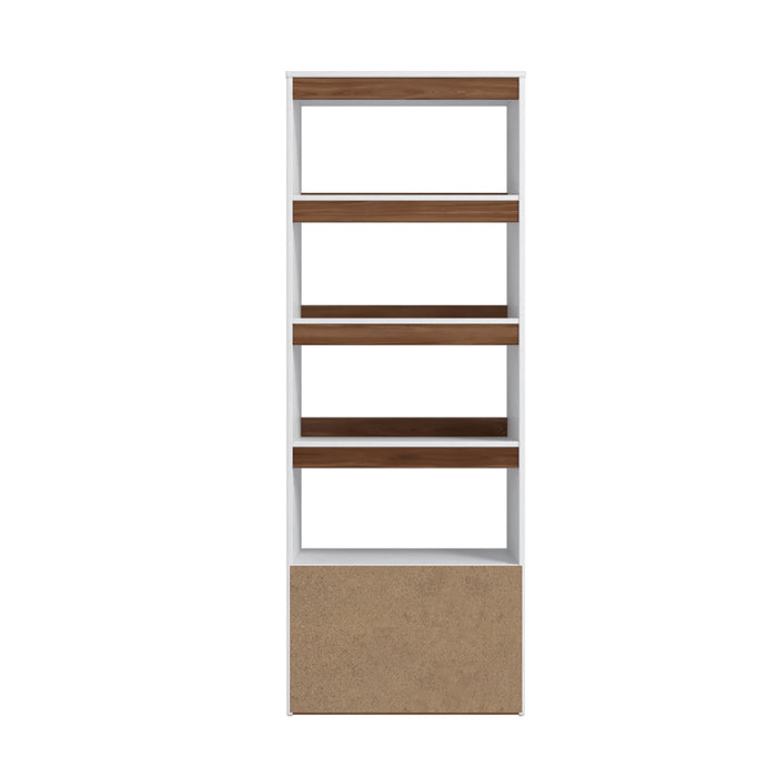 Bibliothèque Ratzer de Manhattan Comfort de style moderne du milieu du 20e siècle avec 5 tablettes - blanche et brune