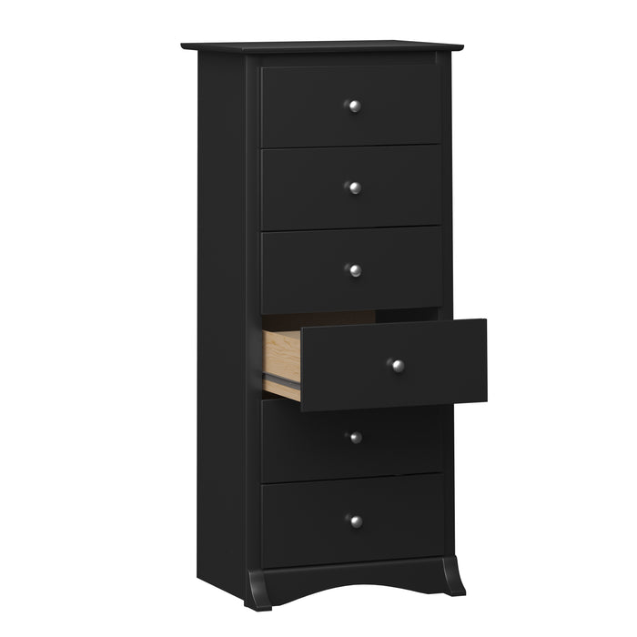 Commode verticale haute Jade à 6 tiroirs - noire