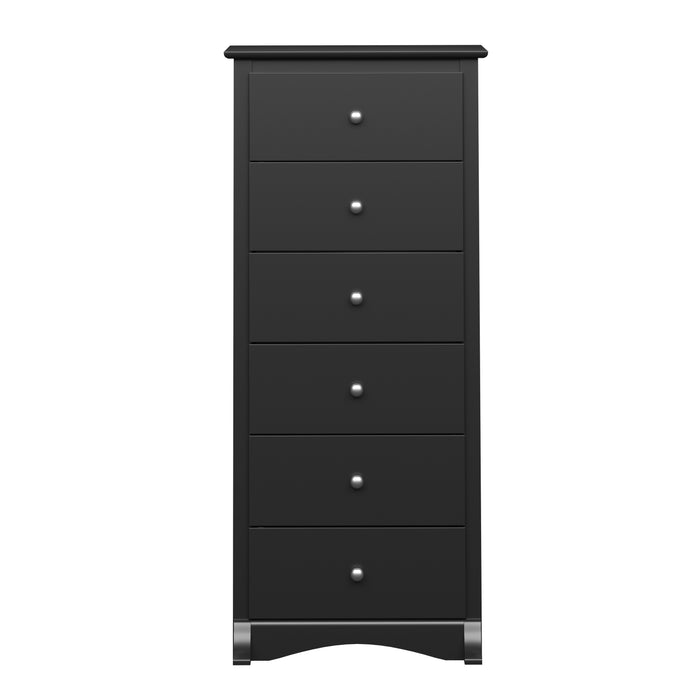 Commode verticale haute Jade à 6 tiroirs - noire