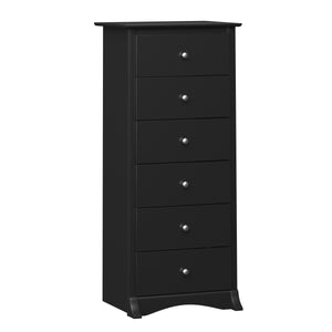 Commode verticale haute Jade à 6 tiroirs - noire