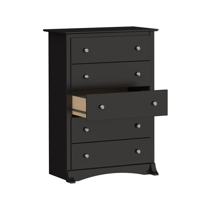 Commode verticale Jade à 5 tiroirs - noire