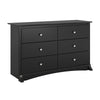 Commode Jade à 6 tiroirs pour enfants - noire