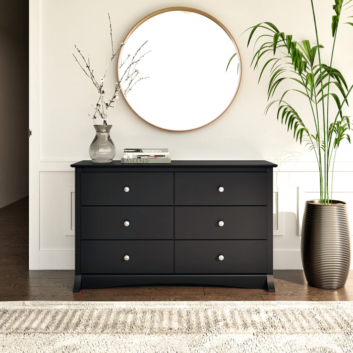 Commode Jade à 6 tiroirs pour enfants - noire