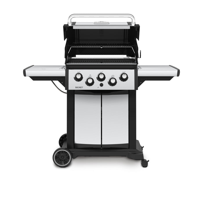 Gril à gaz propane SignetMC 390 en acier inoxydable de Broil King avec brûleur latéral et brûleur arrière de rôtisserie - 946884