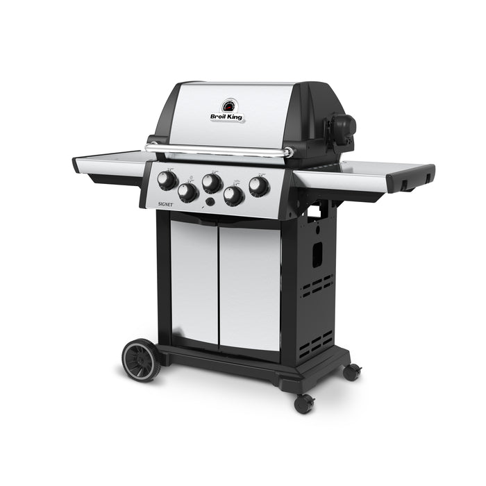 Gril à gaz propane SignetMC 390 en acier inoxydable de Broil King avec brûleur latéral et brûleur arrière de rôtisserie - 946884